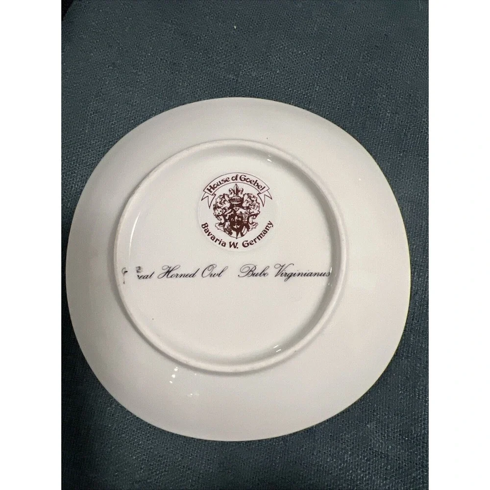 House of Goebel small square-edged plate, Great horned owl